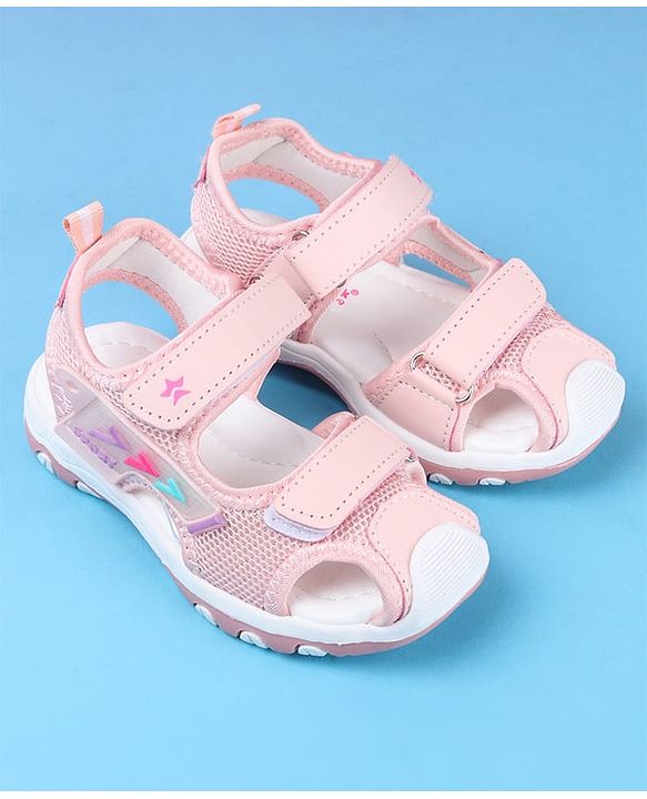 Cute Walk by Babyhug Velcro Closure Sandals with 3D Applique - Pink