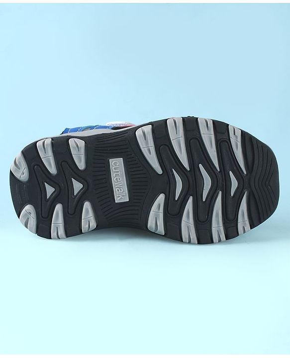 Cute Walk by Babyhug Sandals Color Block With Velcro Closure  - Blue & Orange