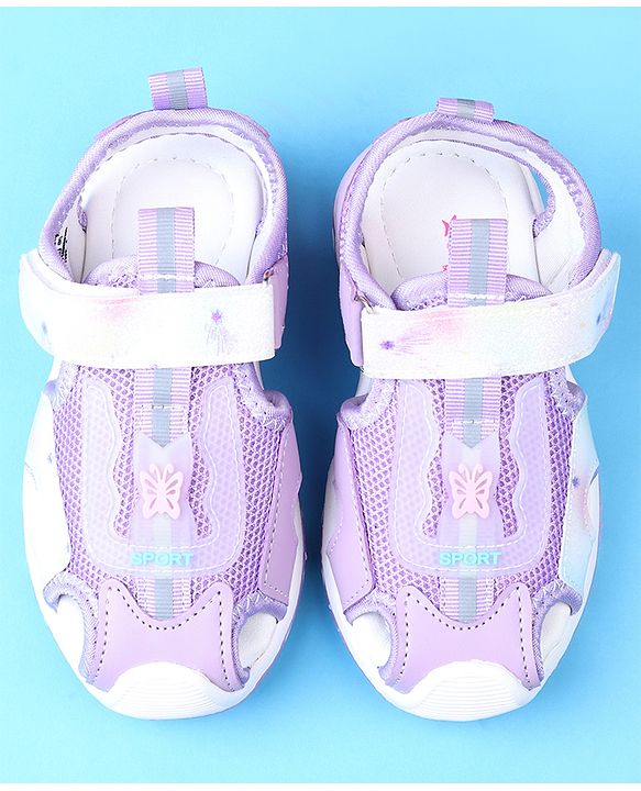 Cute Walk by Babyhug Velcro Closure Solid Sandals - Purple