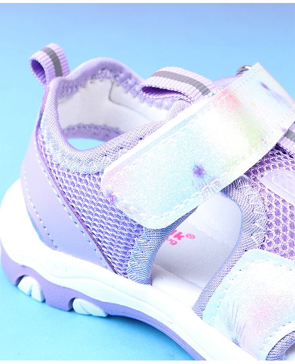 Cute Walk by Babyhug Velcro Closure Solid Sandals - Purple