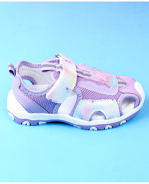 Cute Walk by Babyhug Velcro Closure Solid Sandals - Purple