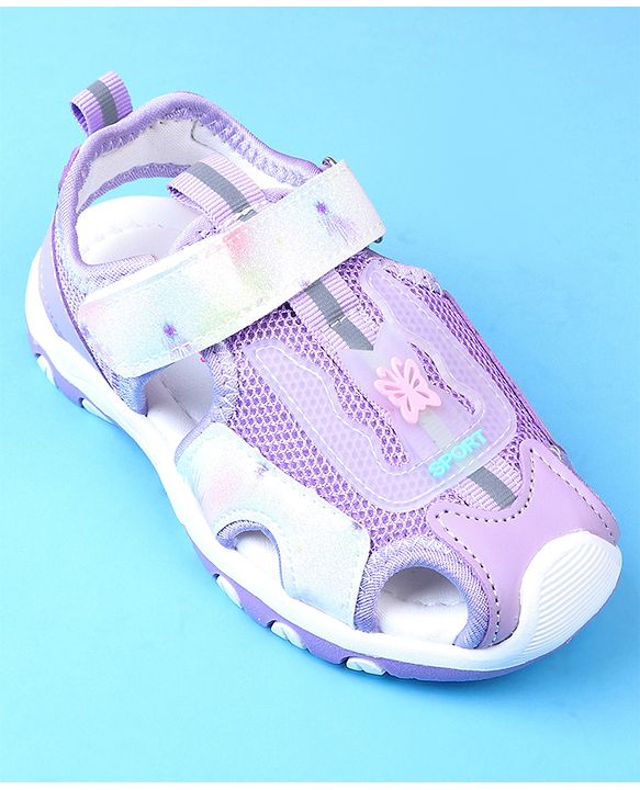 Cute Walk by Babyhug Velcro Closure Solid Sandals - Purple