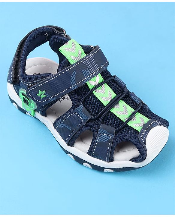 Cute Walk by Babyhug Sandals With Velcro & Closure Camouflage Print - Blue