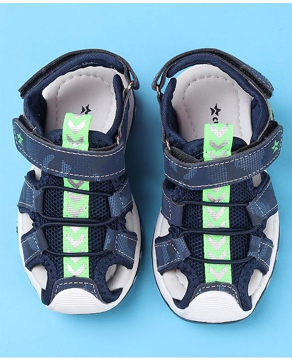 Cute Walk by Babyhug Sandals With Velcro & Closure Camouflage Print - Blue