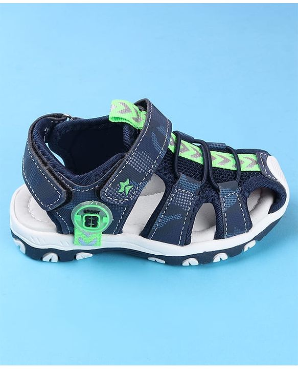 Cute Walk by Babyhug Sandals With Velcro & Closure Camouflage Print - Blue