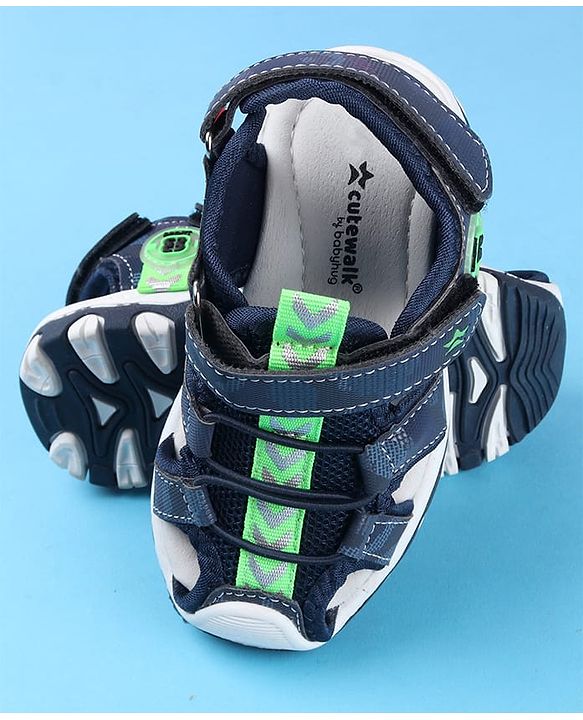 Cute Walk by Babyhug Sandals With Velcro & Closure Camouflage Print - Blue