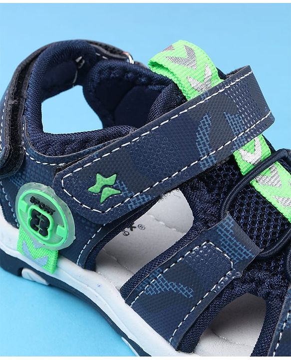 Cute Walk by Babyhug Sandals With Velcro & Closure Camouflage Print - Blue