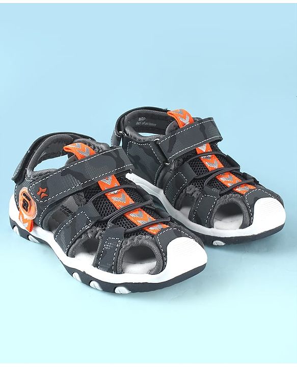 Cute Walk by Babyhug Sandals With Velcro & Closure Camouflage Print - Blue