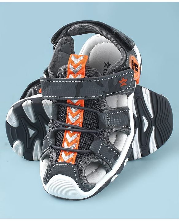 Cute Walk by Babyhug Sandals With Velcro & Closure Camouflage Print - Blue