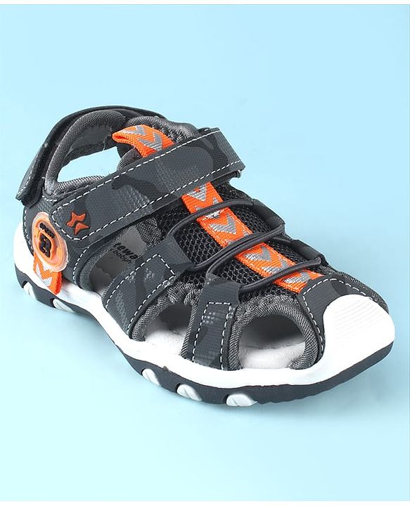 Cute Walk by Babyhug Sandals With Velcro & Closure Camouflage Print - Blue
