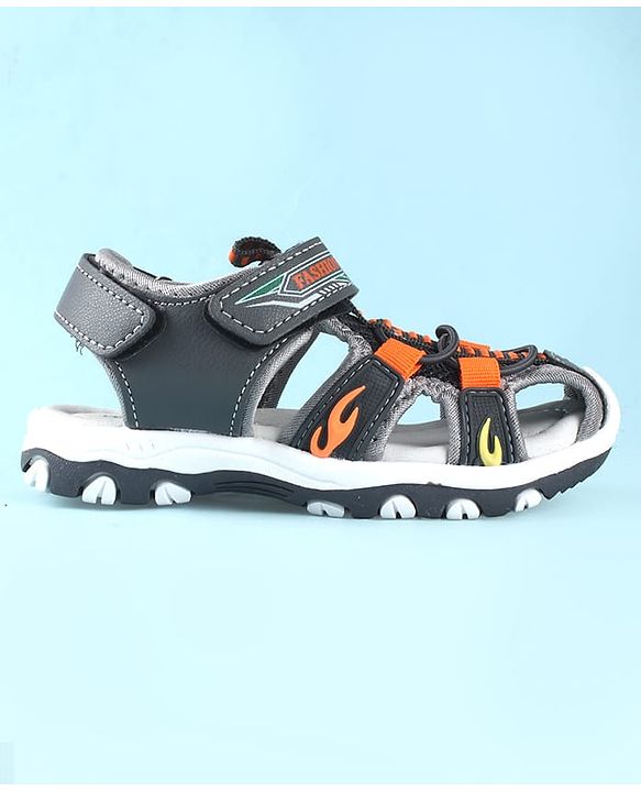 Cute Walk by Babyhug Sandals With Velcro Closure & Text Print - Navy Blue