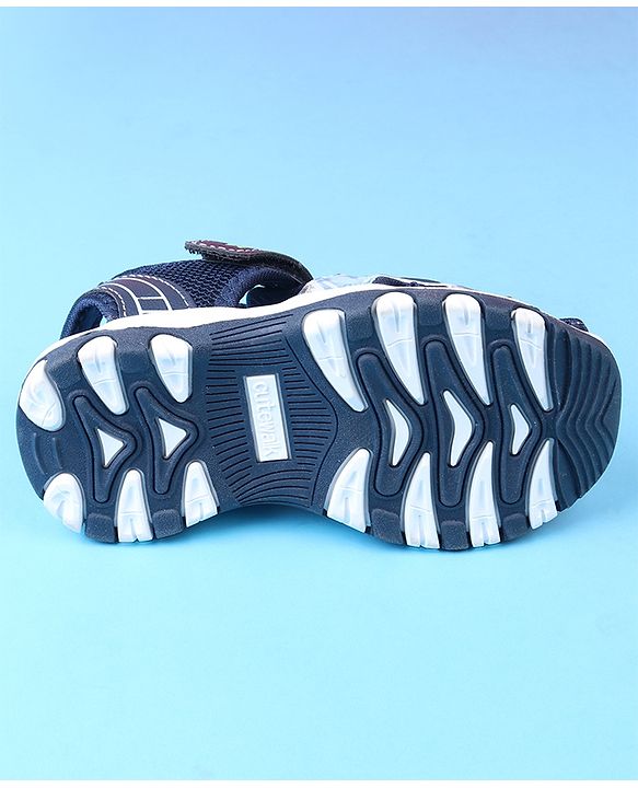 Cute Walk by Babyhug Velcro Closure Solid Sandals - Blue