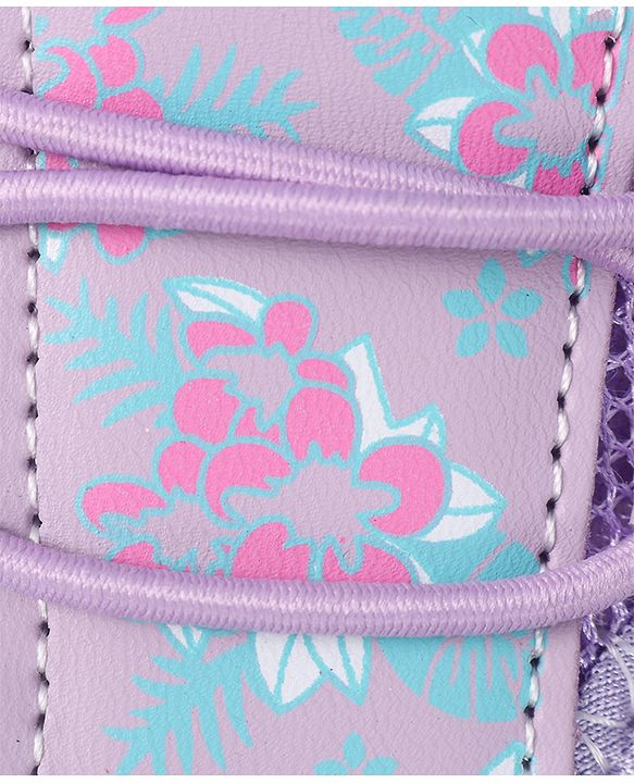 Cute Walk by Babyhug Velcro Closure Sandals with Floral Print - Purple