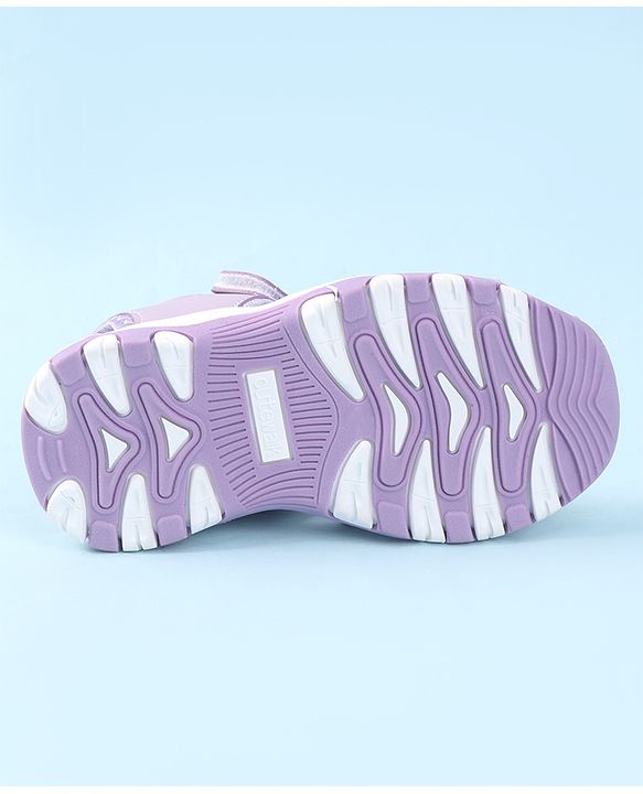 Cute Walk by Babyhug Velcro Closure Sandals with Floral Print - Purple