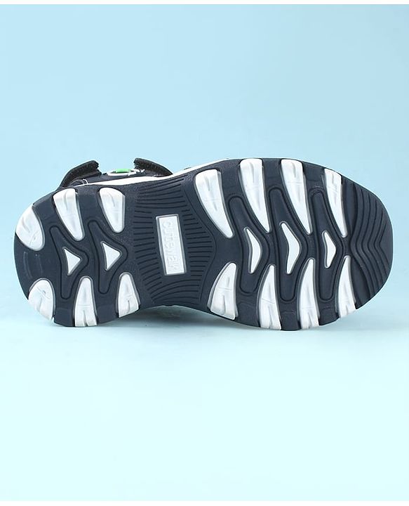 Cute Walk by Babyhug Solid Color Sandals With Velcro Closure - Navy Blue