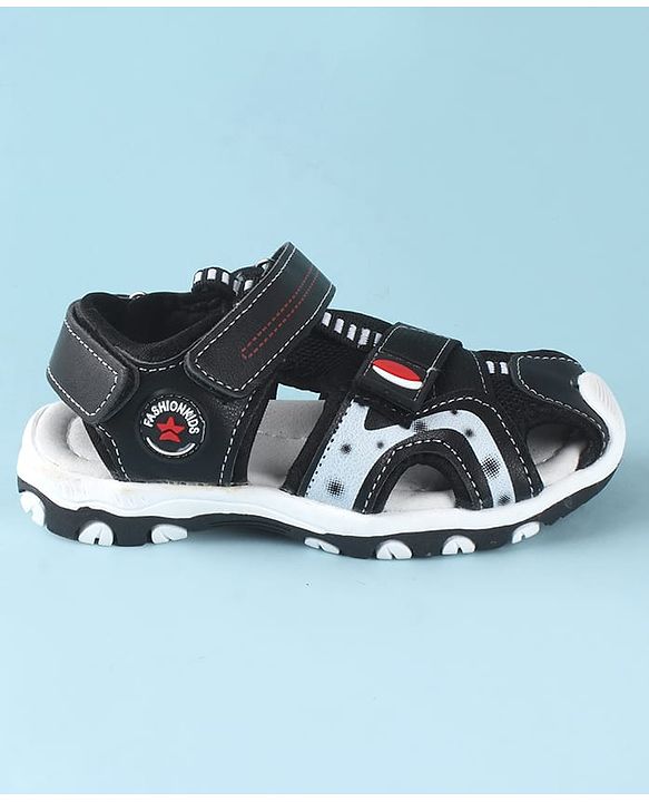 Cute Walk by Babyhug Solid Color Sandals With Velcro Closure - Navy Blue
