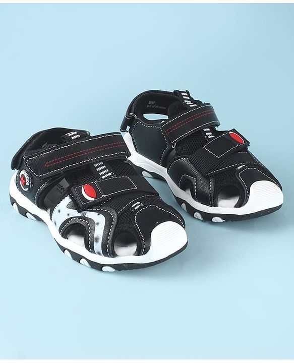 Cute Walk by Babyhug Solid Color Sandals With Velcro Closure - Navy Blue