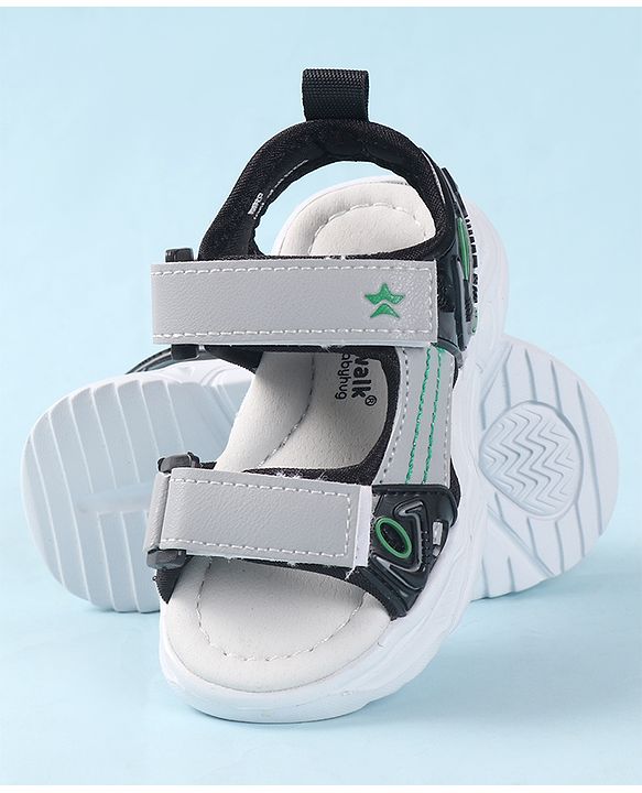 Cute Walk by Babyhug Velcro Closure Sandals - Black