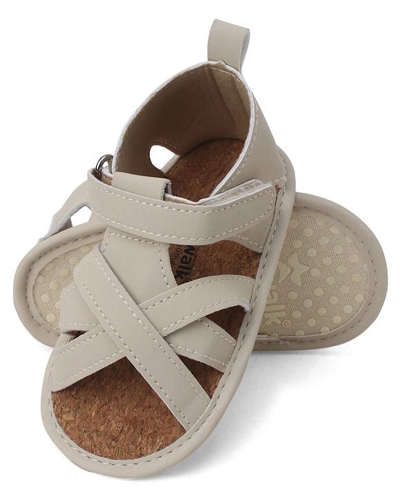 Cute Walk by Babyhug Solid Booties With Velcro Closure - White