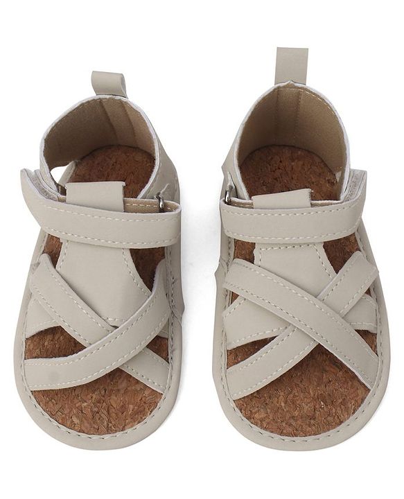 Cute Walk by Babyhug Solid Booties With Velcro Closure - White