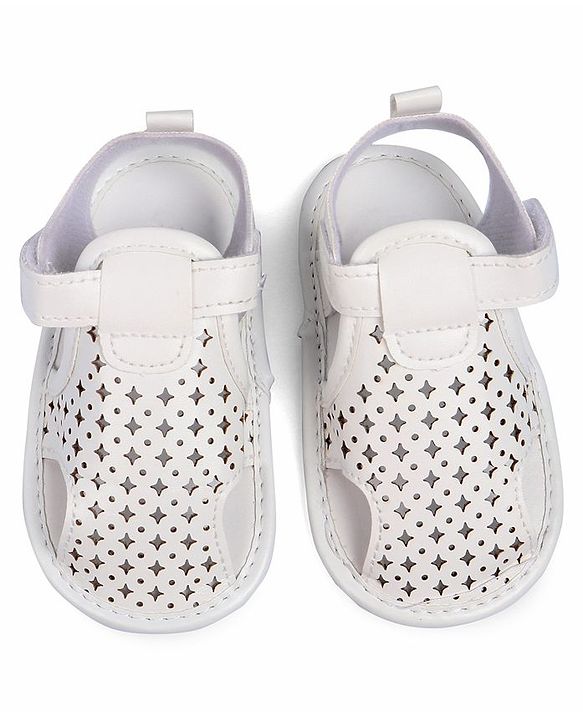 Cute Walk by Babyhug Booties With Star Design & Velcro Closure - White