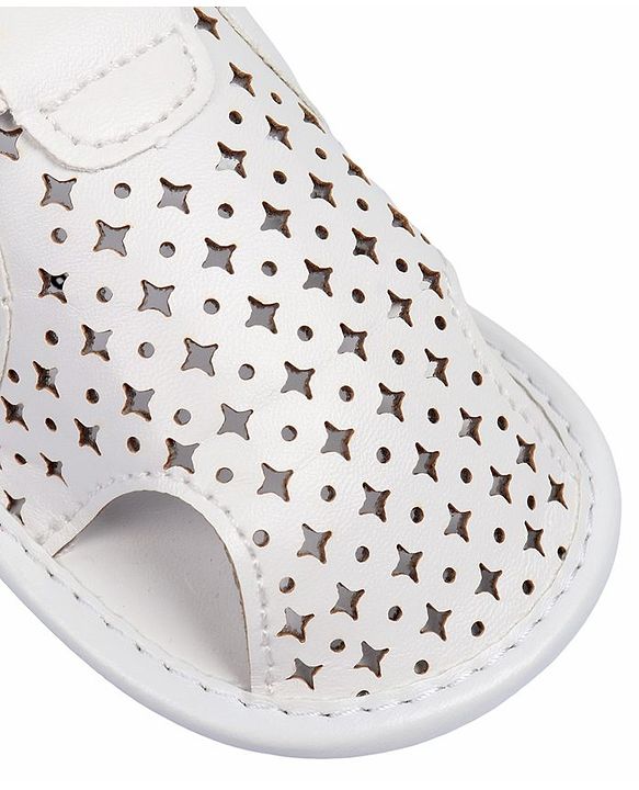 Cute Walk by Babyhug Booties With Star Design & Velcro Closure - White