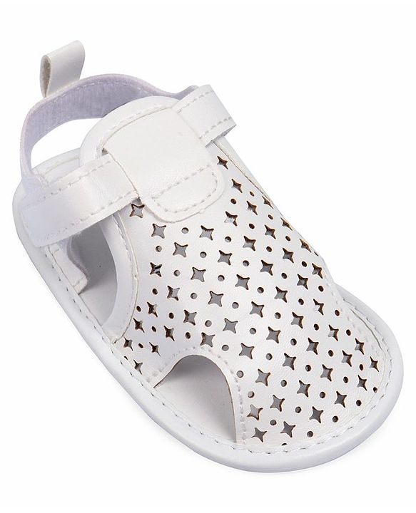 Cute Walk by Babyhug Booties With Star Design & Velcro Closure - White