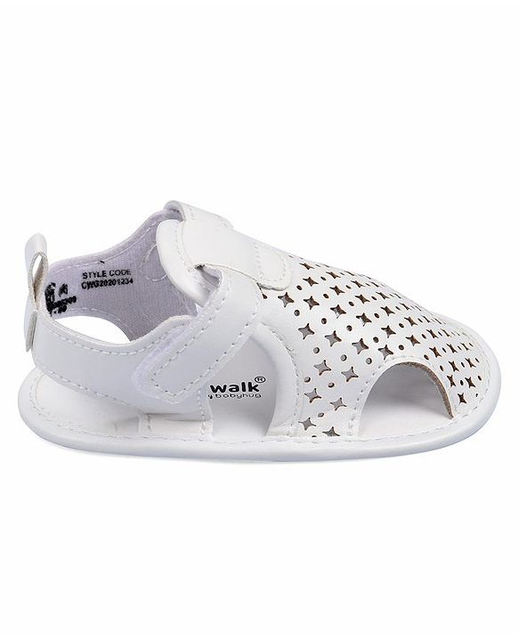 Cute Walk by Babyhug Booties With Star Design & Velcro Closure - White