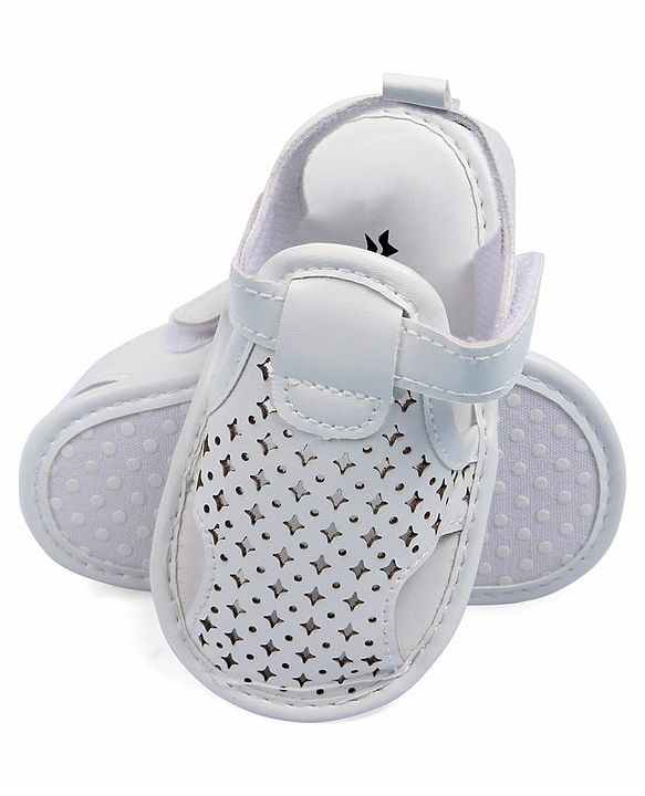 Cute Walk by Babyhug Booties With Star Design & Velcro Closure - White