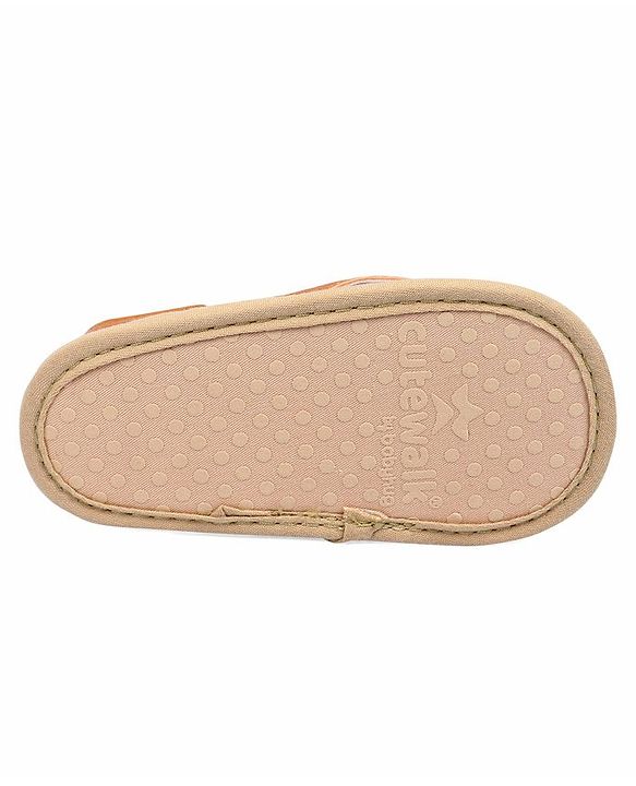 Cute Walk by Babyhug Solid Booties With Velcro Closure - Brown