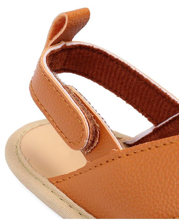 Cute Walk by Babyhug Solid Booties With Velcro Closure - Brown