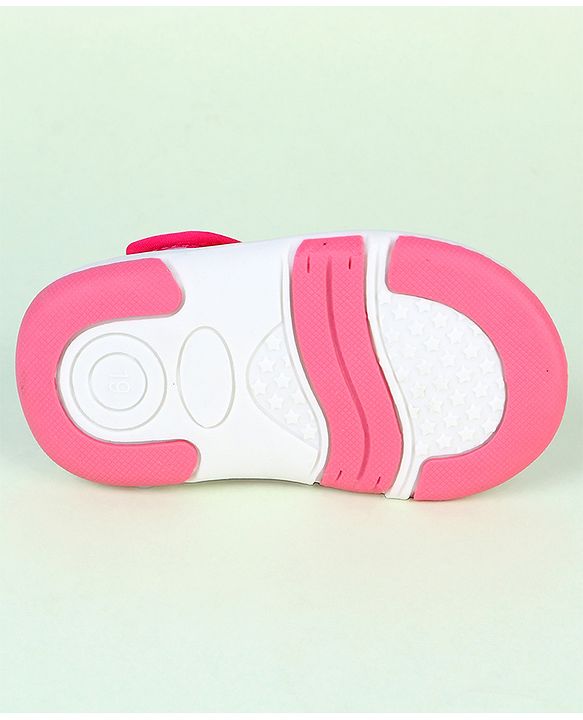 Cute Walk by Babyhug Velcro Closure Sandals With Floral Embroidery - Pink