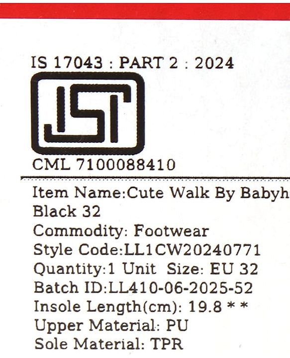 Cute Walk by Babyhug Slip On Solid Oxford Shoes - Black