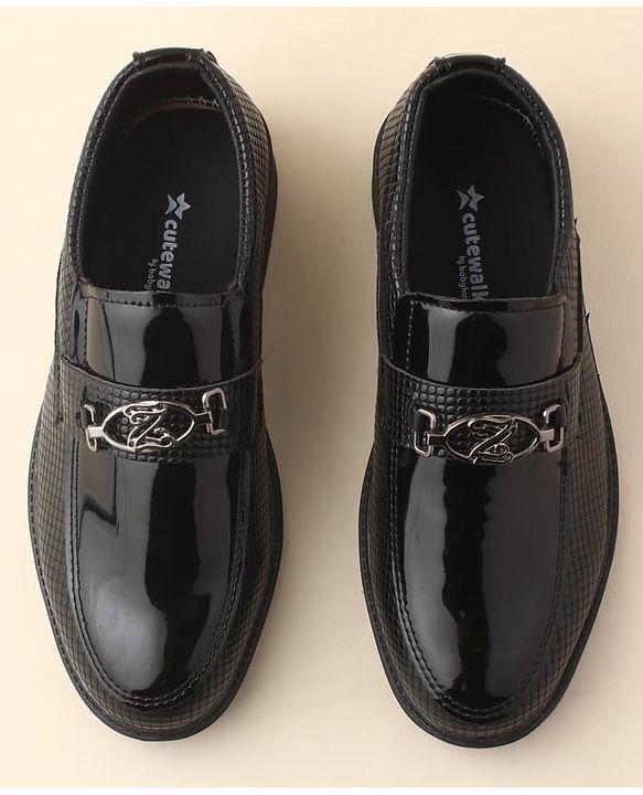 Cute Walk by Babyhug Slip On Solid Oxford Shoes - Black
