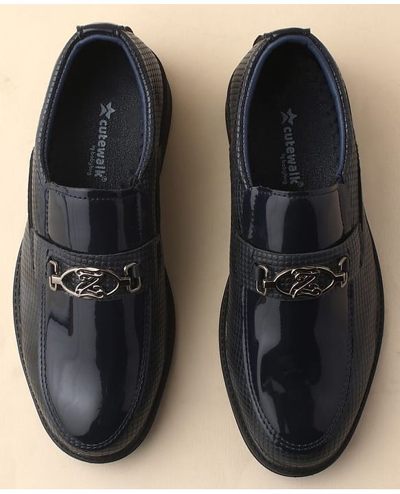 Cute Walk by Babyhug Slip On Solid Oxford Shoes - Black