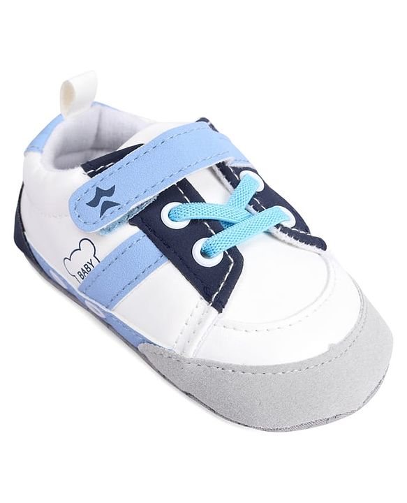Cute Walk by Babyhug Booties With Velcro Closure & Lace Detailing  & Brand Text Print -Maroon