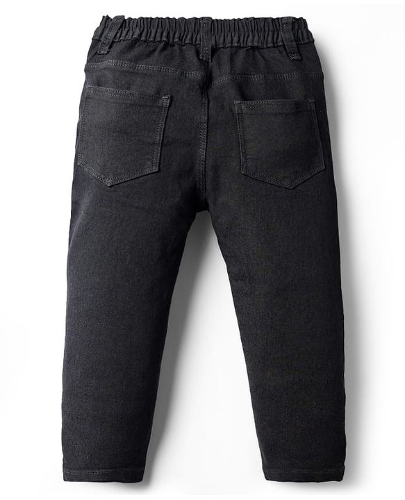 Babyhug Denim Full Length Washed Jeans With Stretch - Navy Blue