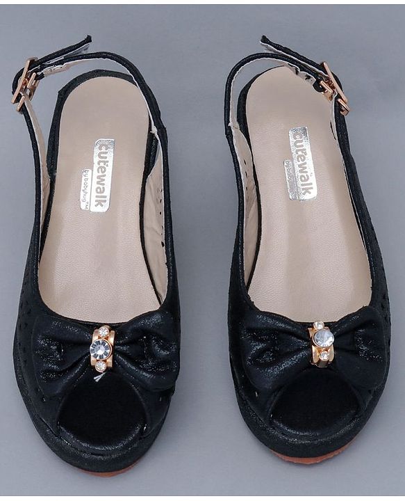 Cute Walk By Babyhug Peep Toes - Black - Size 27 Black