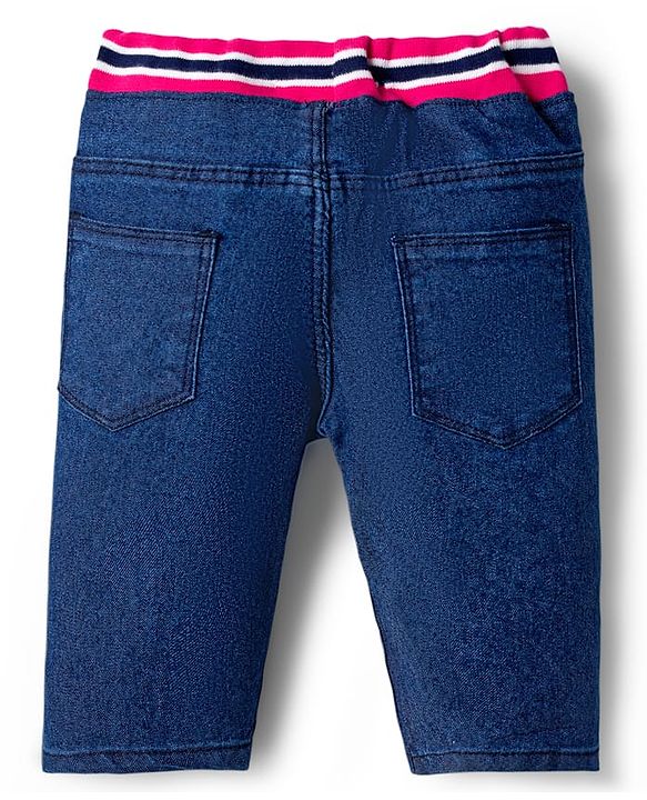 Babyhug Denim Washed Capri - Navy Blue