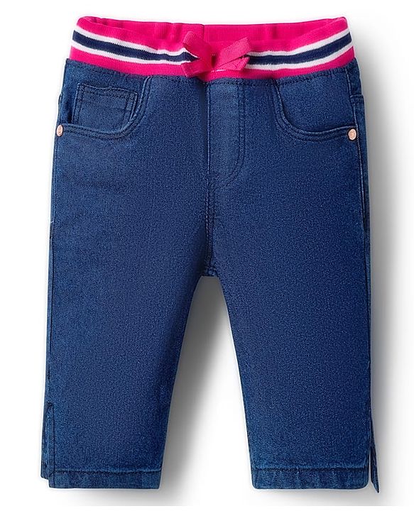 Babyhug Denim Washed Capri - Navy Blue
