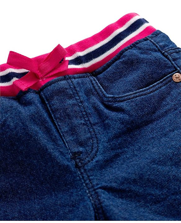 Babyhug Denim Washed Capri - Navy Blue