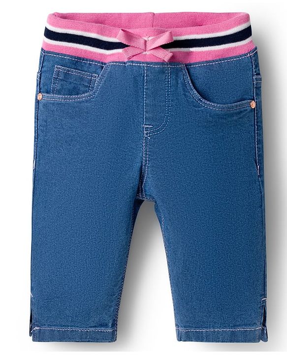 Babyhug Denim Washed Capri - Navy Blue