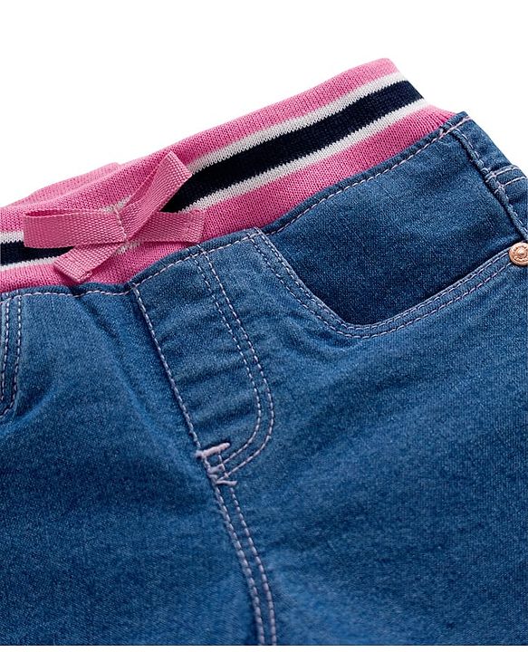 Babyhug Denim Washed Capri - Navy Blue