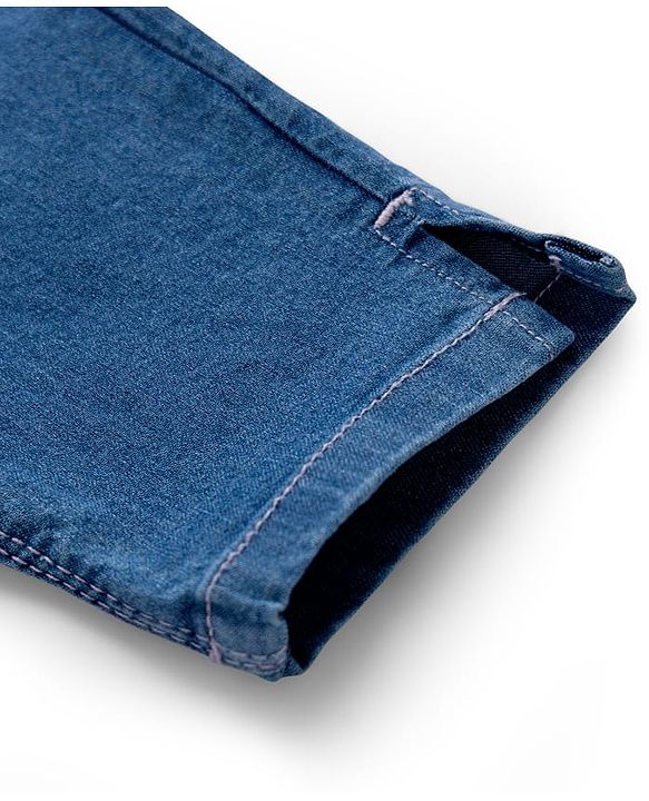 Babyhug Denim Washed Capri - Navy Blue