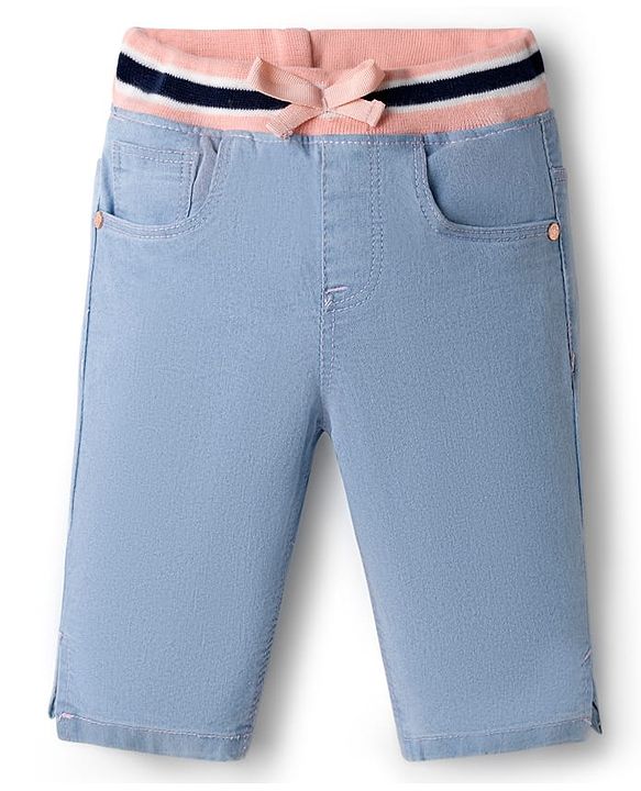 Babyhug Denim Washed Capri - Navy Blue