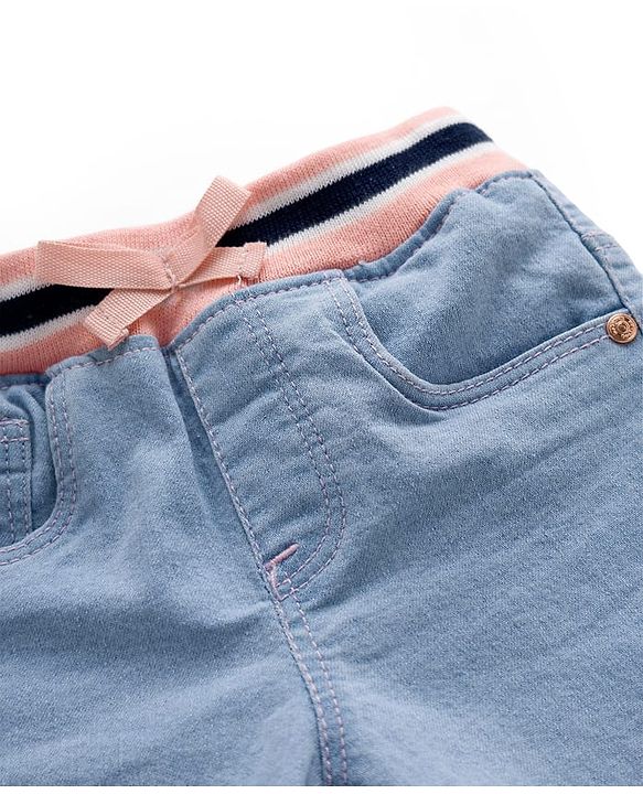 Babyhug Denim Washed Capri - Navy Blue