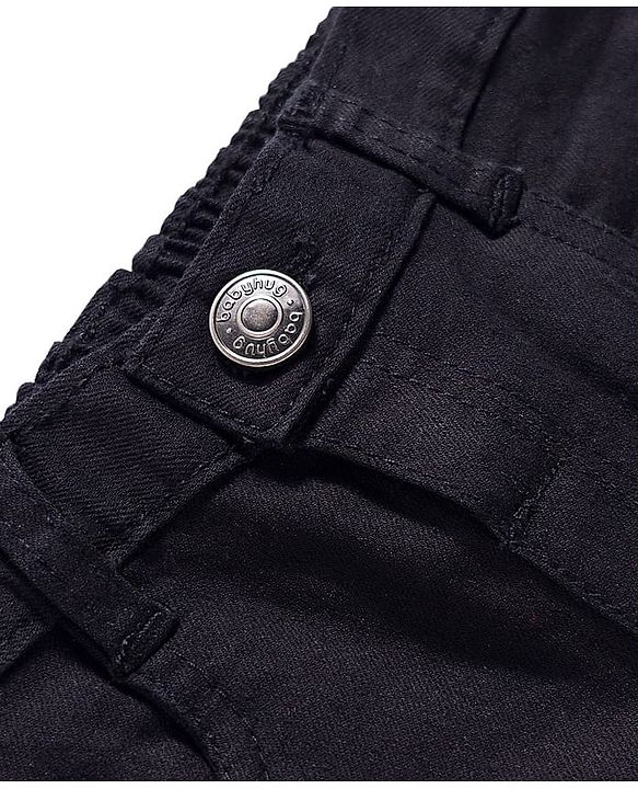 Babyhug Denim Full Length Washed Jeans With Stretch - Navy Blue