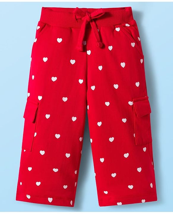 Babyhug Disney Terry Knit Full Sleeves Drop Shoulder T-Shirt & Track Pant with Minnie Mouse Graphics - White & Red