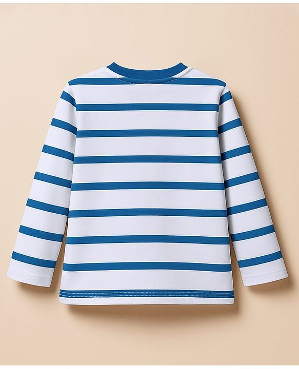 Babyhug 100% Cotton Single Jersey Knit Full Sleeves T-Shirt With Vehicle Print - Navy Blue