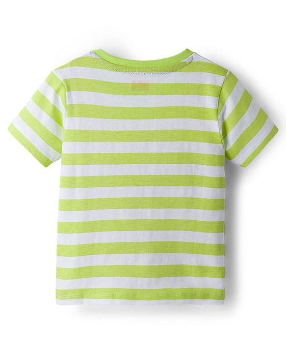 Babyhug 100% Cotton Knit Half Sleeves T-Shirts With Tropical Theme Print Pack of 3 - Peach Green & Blue